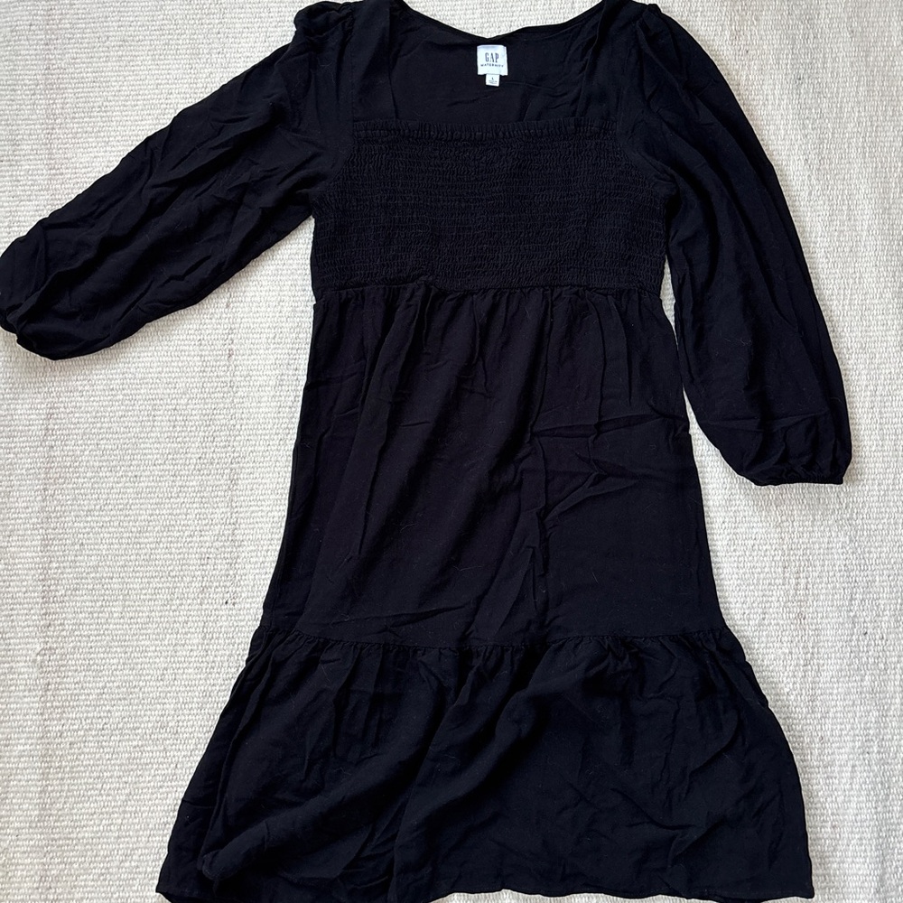 GAP Classic Black Midi Maternity Dress